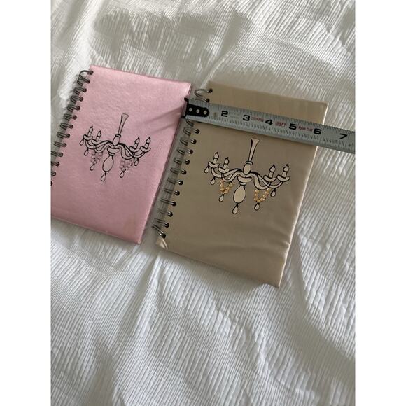 Lot of 2 Journals Notebooks Chandelier Glam Rhinestone Pink Beige Girly Lined - Picture 4 of 5